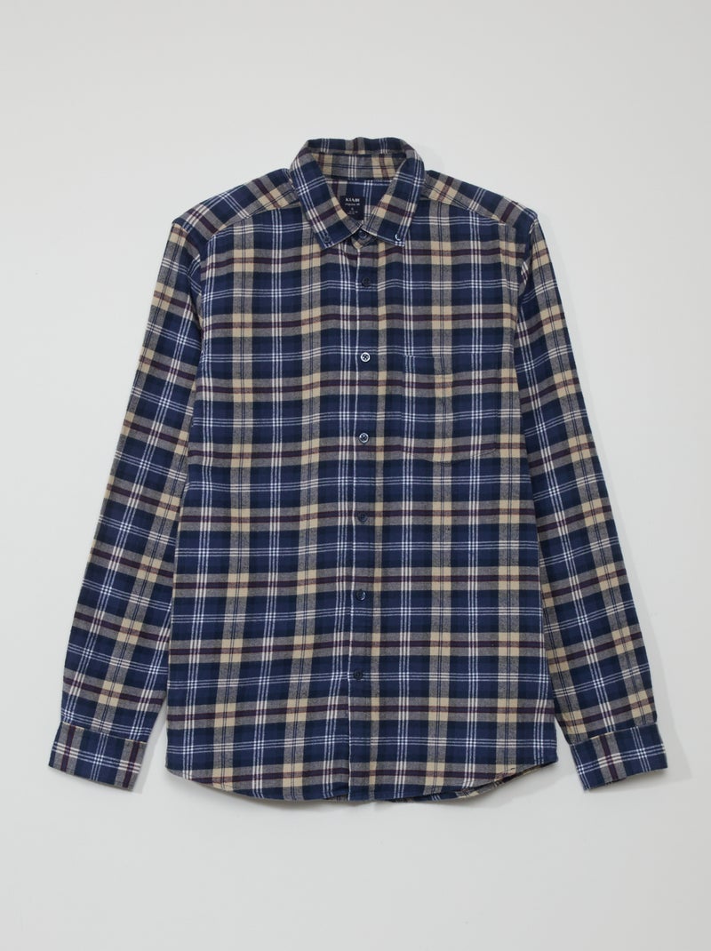 Camicia in flanella a quadri BLU - Kiabi