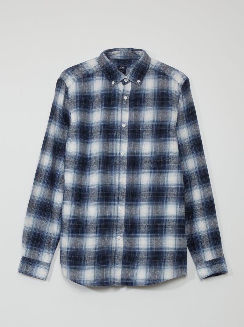Camicia in flanella a quadri BLU - Kiabi