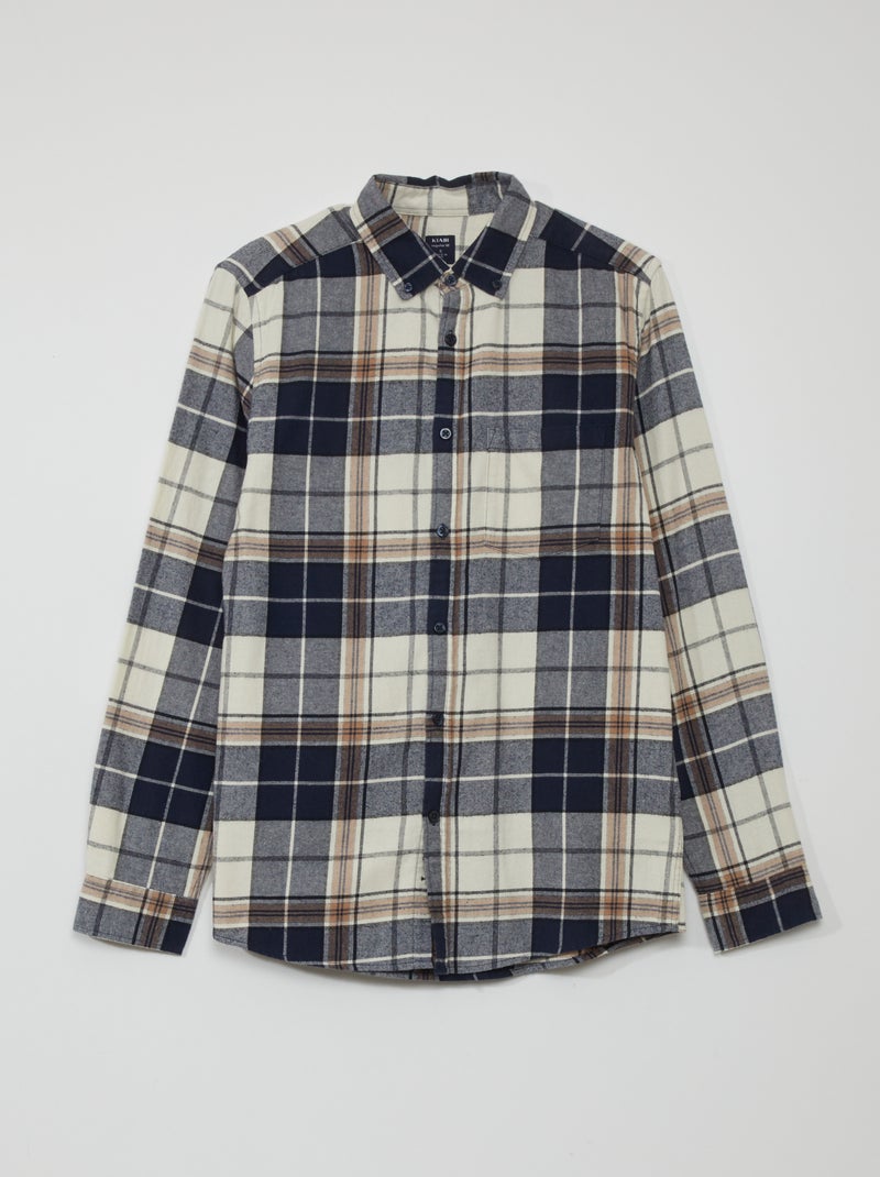 Camicia in flanella a quadri BLU - Kiabi