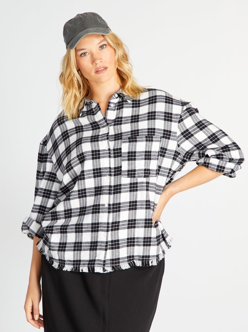 Camicia in flanella a quadri NERO - Kiabi