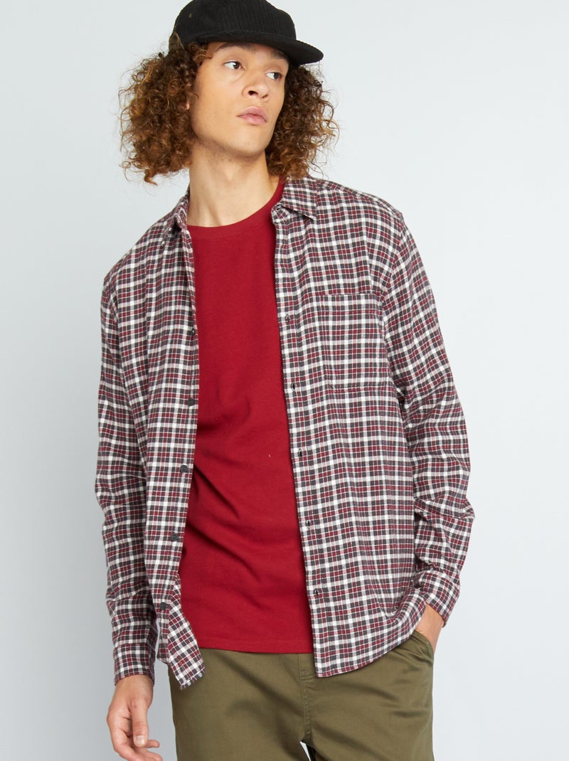 Camicia in flanella a quadri ROSSO - Kiabi