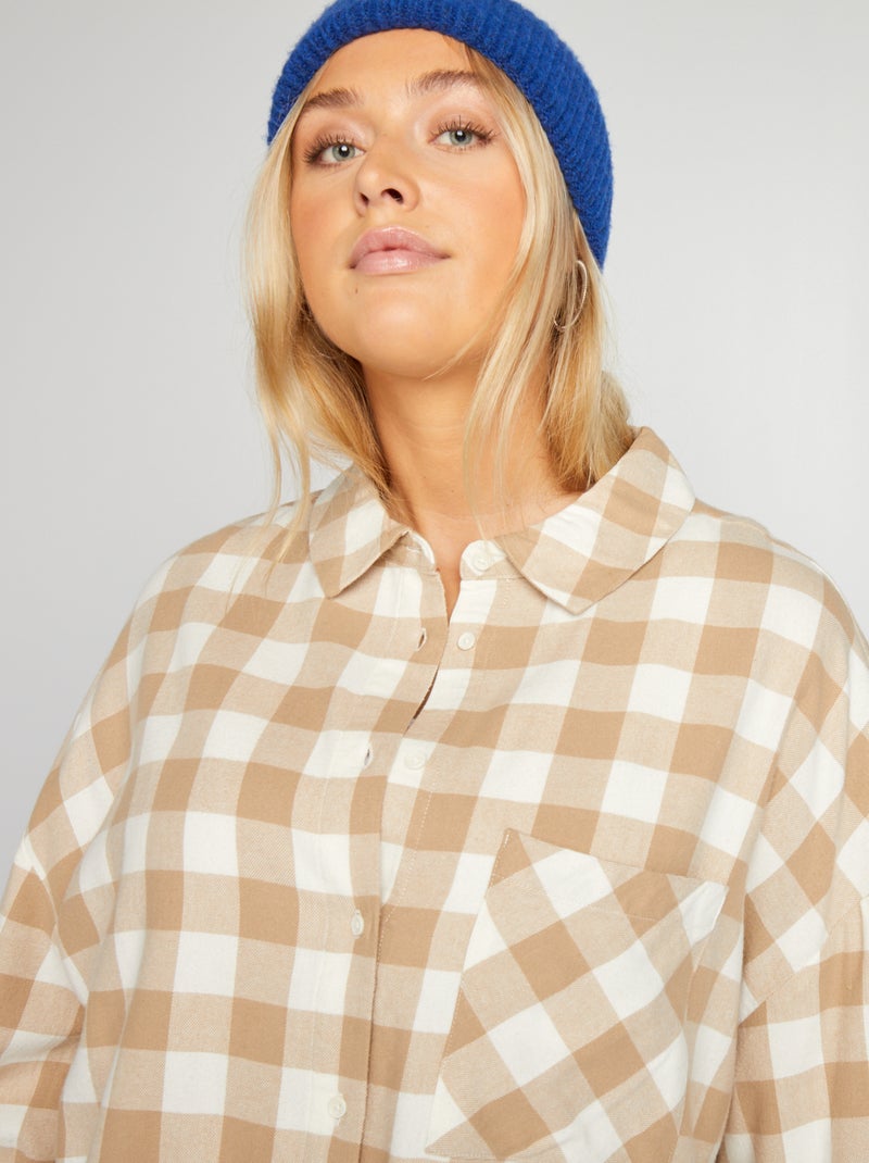 Camicia in flanella BEIGE - Kiabi