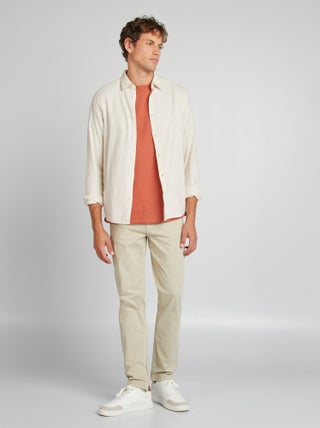 Camicia in flanella morbida dalla fantasia a quadri trendy, con fondo arrotondato - Antracite scuro a quadri