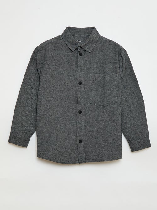 Camicia in flanella tinta unita - Kiabi