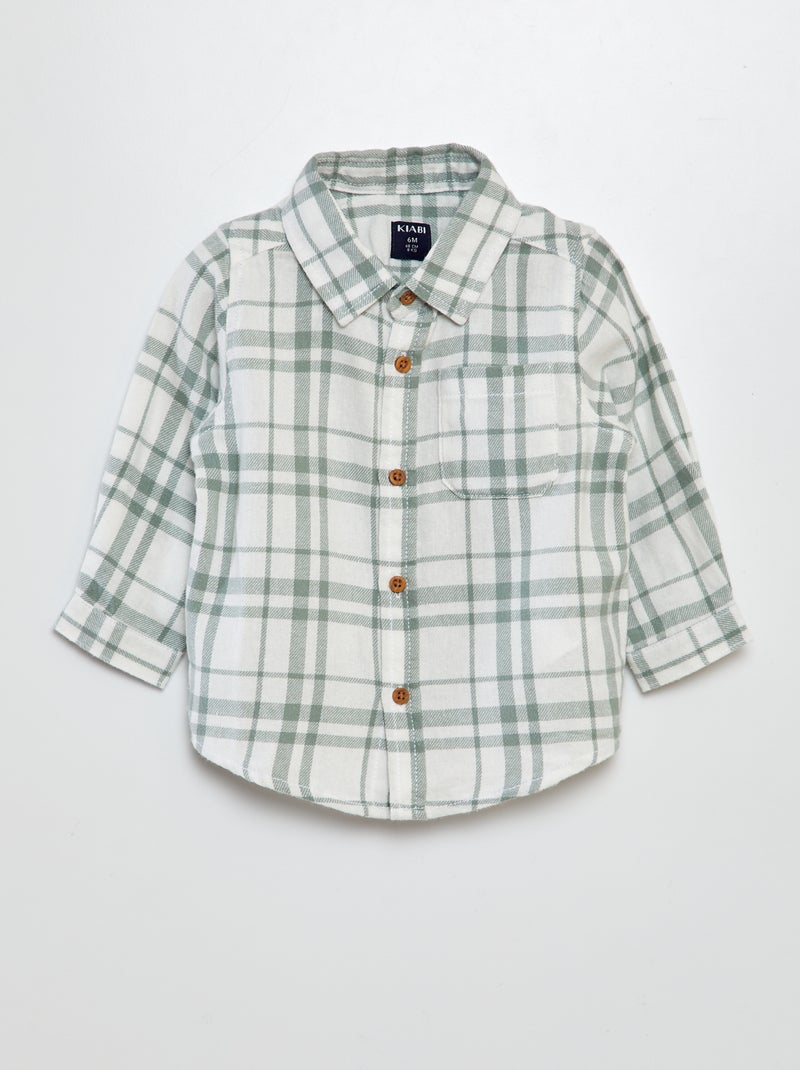 Camicia in flanella VERDE - Kiabi