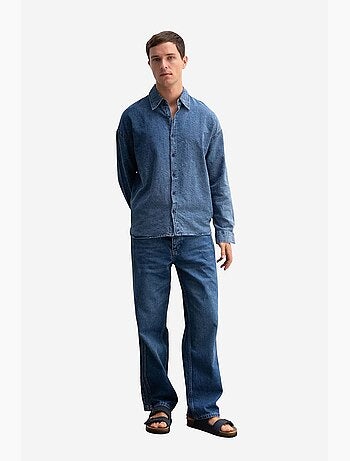 Camicia in gabardine di cotone jacquard giesto