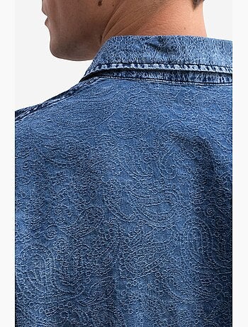 Camicia in gabardine di cotone jacquard giesto