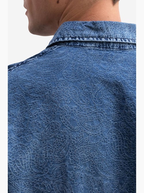 Camicia in gabardine di cotone jacquard giesto - Kiabi Camicia in gabardine di cotone jacquard giesto - Kiabi