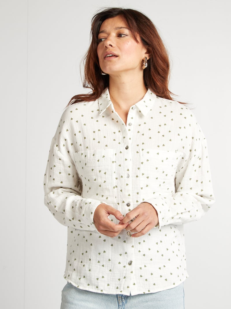 Camicia in garza di cotone - 'San Valentino' VERDE - Kiabi