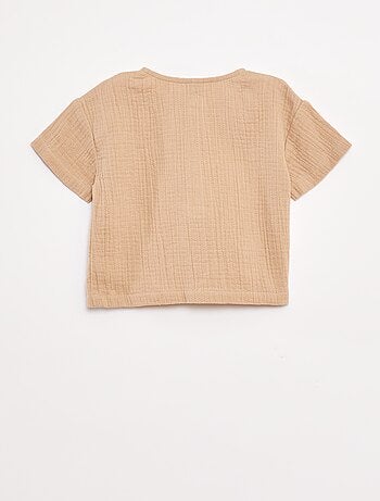 Camicia in garza di cotone a maniche corte