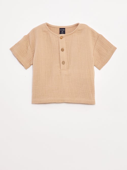 Camicia in garza di cotone a maniche corte - Kiabi