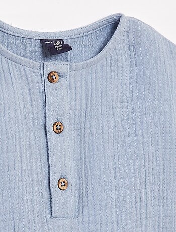 Camicia in garza di cotone a maniche corte
