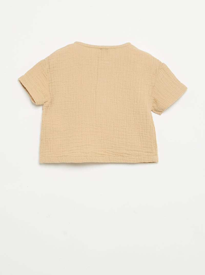Camicia in garza di cotone Beige - Kiabi