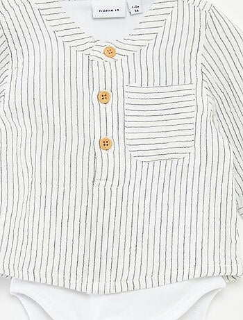 Camicia in garza di cotone con body integrato 'Name it'