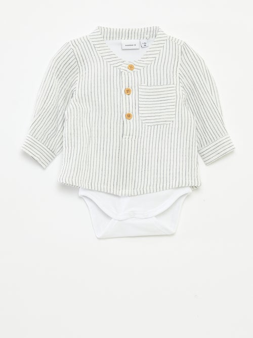 Camicia in garza di cotone con body integrato 'Name it' - Kiabi