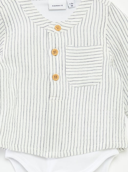 Camicia in garza di cotone con body integrato 'Name it' - Kiabi