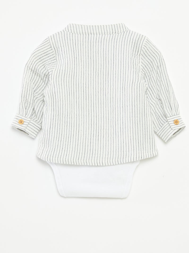 Camicia in garza di cotone con body integrato 'Name it' BEIGE - Kiabi