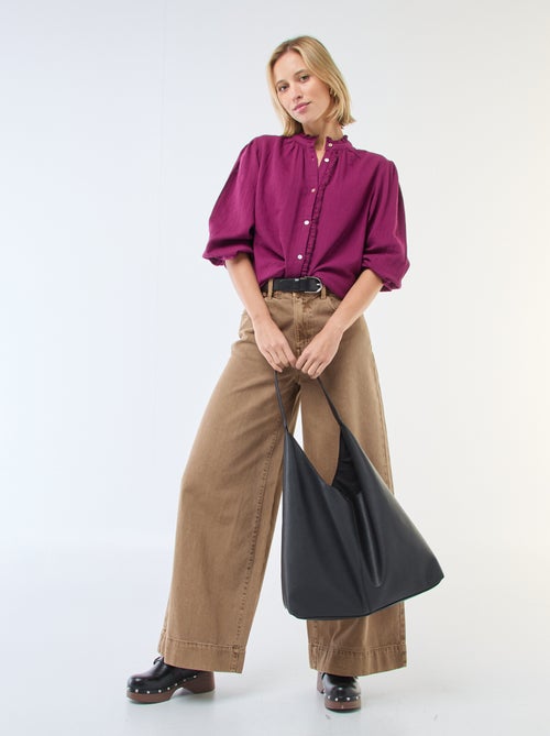 Camicia in garza di cotone con bordi ondulati - Kiabi