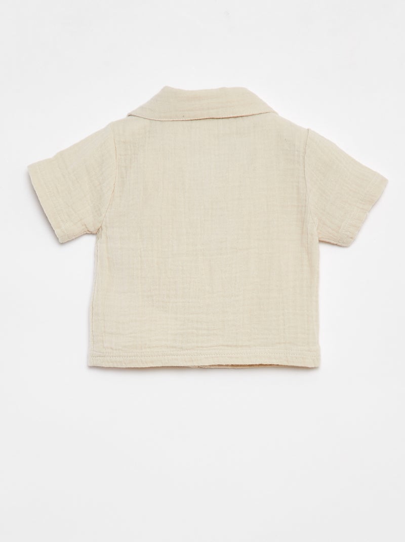 Camicia in garza di cotone con maniche corte 'Name It' BEIGE - Kiabi