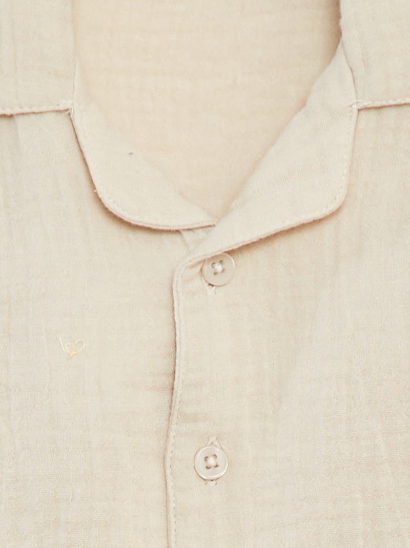 Camicia in garza di cotone con maniche corte 'Name It' BEIGE - Kiabi