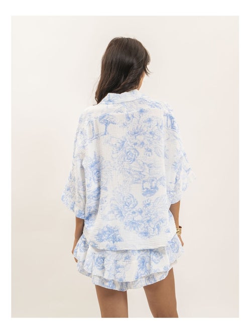 Camicia in garza di cotone con motivi toile de jouy OLEA - Kiabi Camicia in garza di cotone con motivi toile de jouy OLEA - Kiabi