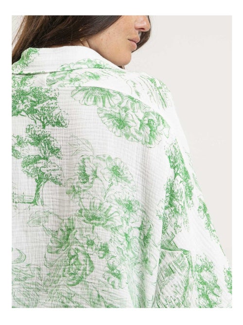 Camicia in garza di cotone con motivi toile de jouy OLEA - Kiabi