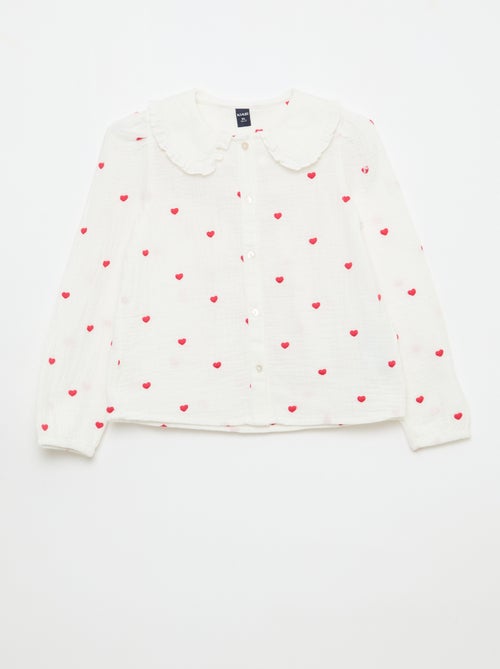 Camicia in garza di cotone con motivo 'cuore' - Kiabi