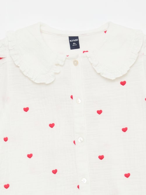 Camicia in garza di cotone con motivo 'cuore' - Kiabi