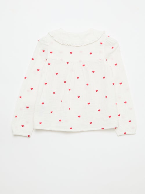 Camicia in garza di cotone con motivo 'cuore' - Kiabi