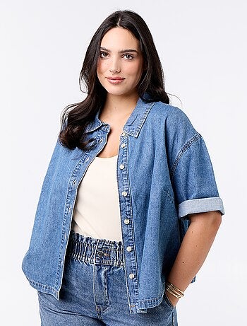 Camicia in jeans a maniche corte