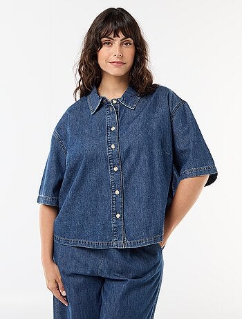 Camicia in jeans a maniche corte