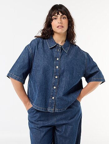 Camicia in jeans a maniche corte