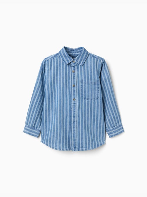 Camicia in jeans a righe con tasca - Kiabi