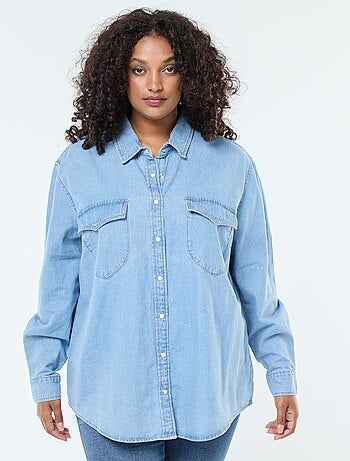 Camicia in jeans con 2 tasche sul petto