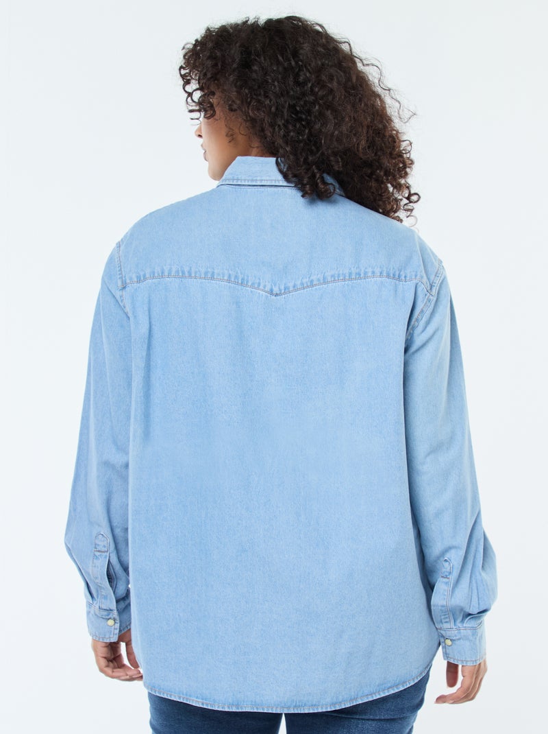 Camicia in jeans con 2 tasche sul petto Blu - Kiabi