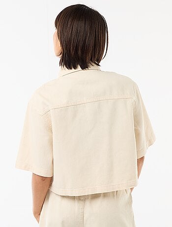 Camicia in jeans con maniche a 3/4