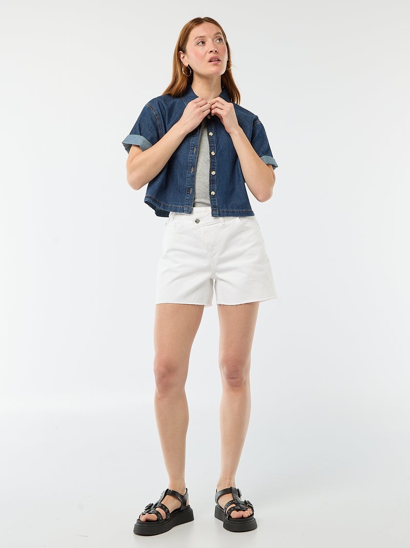 Camicia in jeans con maniche a 3/4 Blu - Kiabi