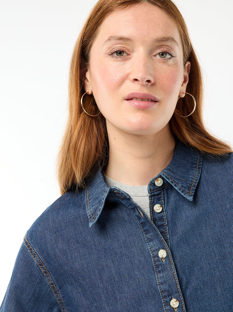 Camicia in jeans con maniche a 3/4 Blu - Kiabi