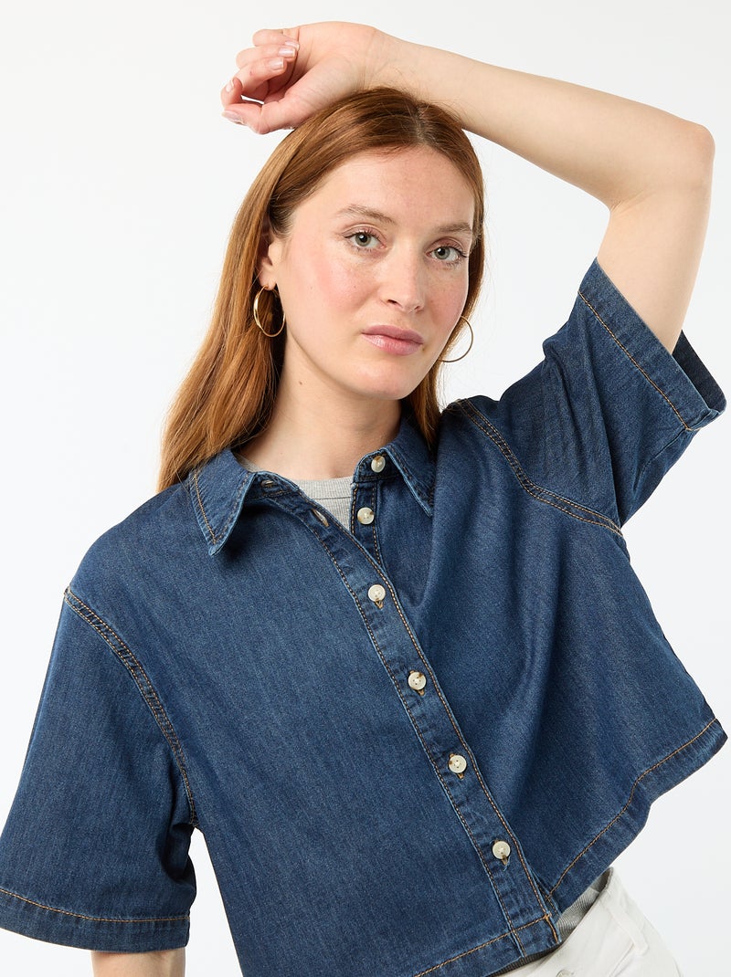 Camicia in jeans con maniche a 3/4 Blu - Kiabi