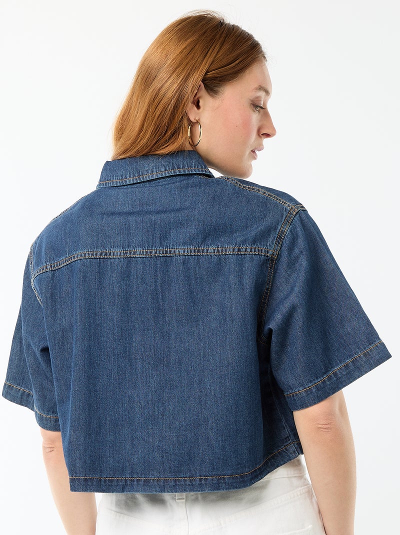 Camicia in jeans con maniche a 3/4 Blu - Kiabi