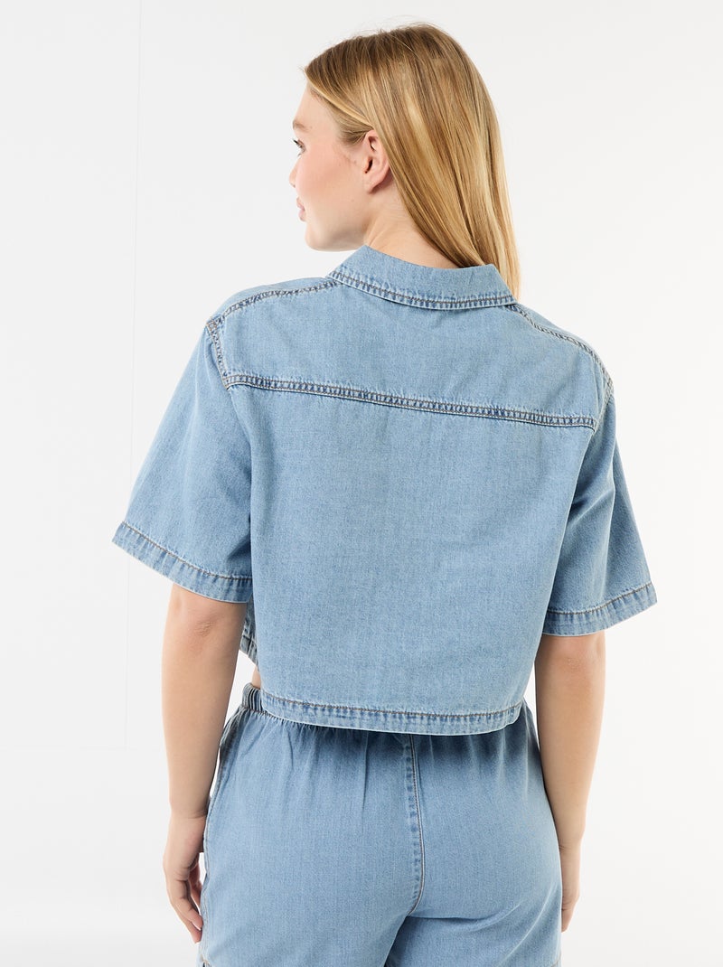 Camicia in jeans con maniche a 3/4 Blu - Kiabi