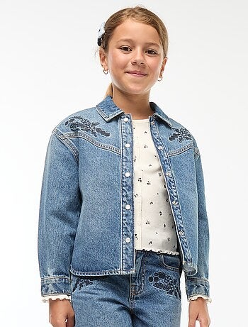 Camicia in jeans con ricami