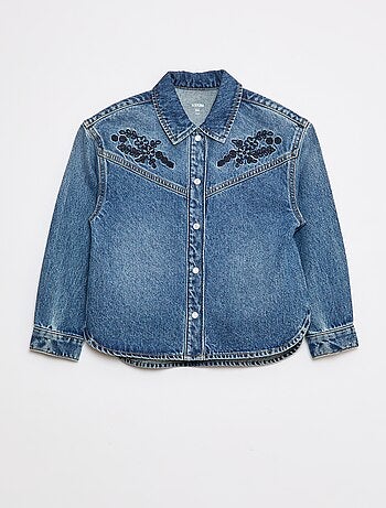 Camicia in jeans con ricami