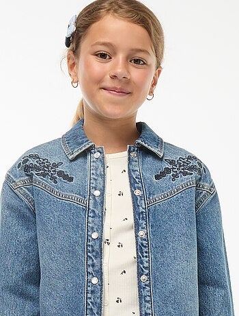 Camicia in jeans con ricami