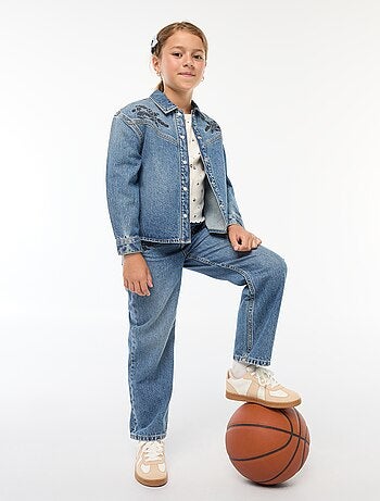 Camicia in jeans con ricami