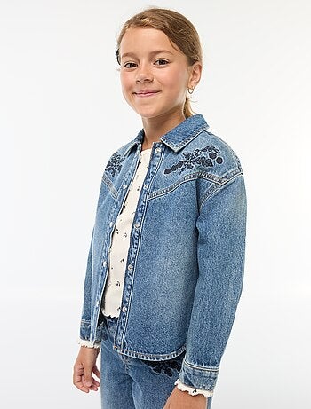 Camicia in jeans con ricami