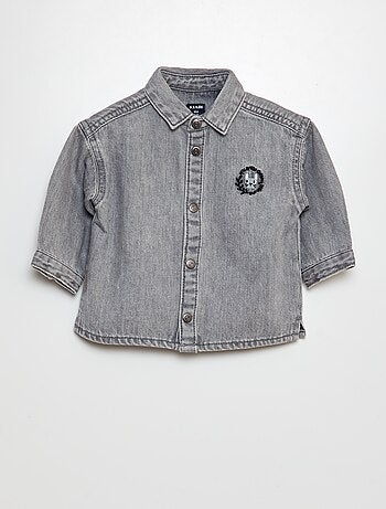 Camicia in jeans con ricamo coniglio