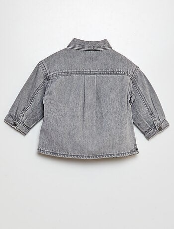 Camicia in jeans con ricamo coniglio