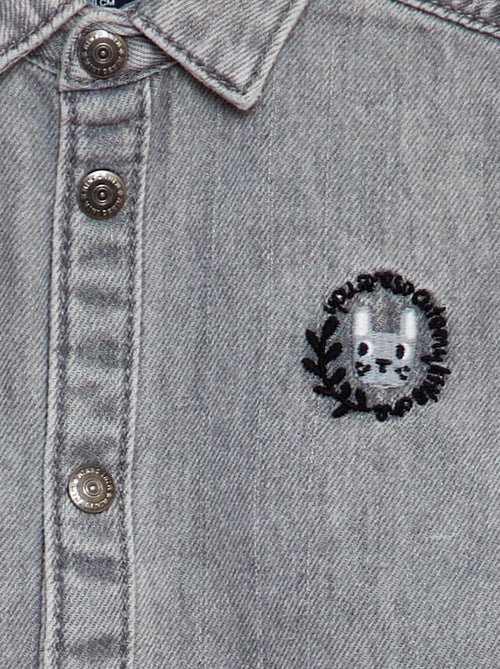 Camicia in jeans con ricamo coniglio - Kiabi