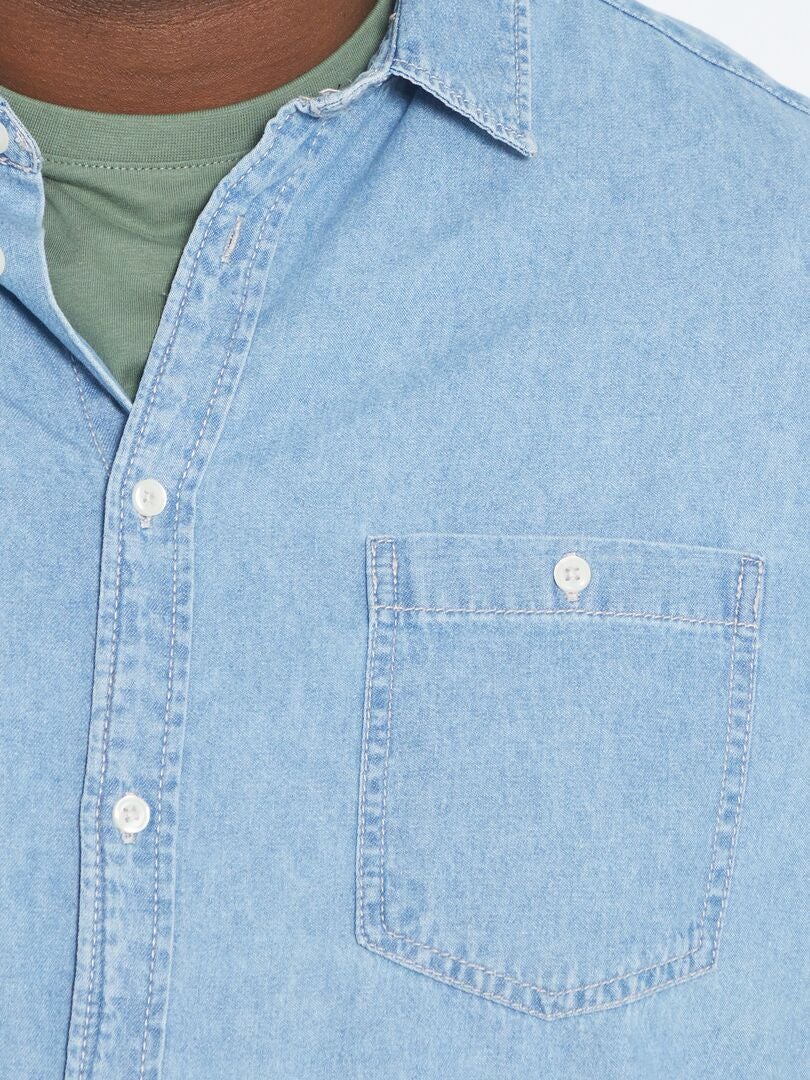 Camicia in jeans con tasca blu - Kiabi